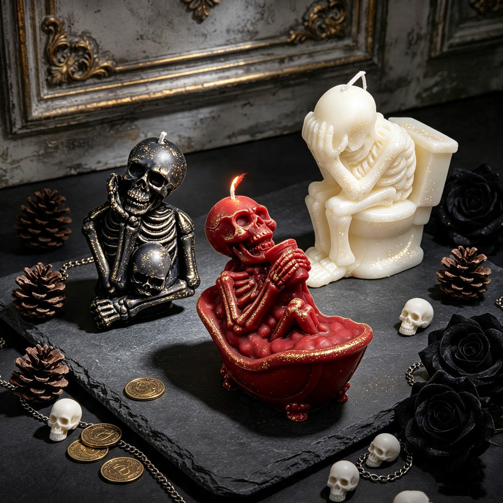 Soap Making Additives - 3D Gerçekçi Kafatası İskeleti, Tuvalet ve