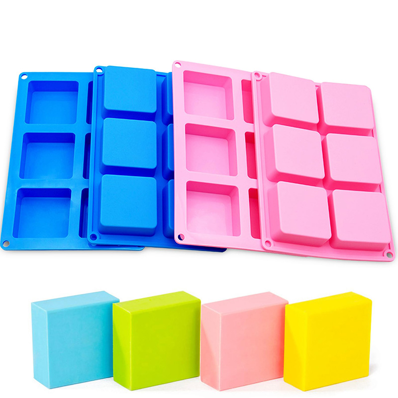 Soap Making Name - Kare sabun kalıpları 6-Cavity yapışmaz silikon