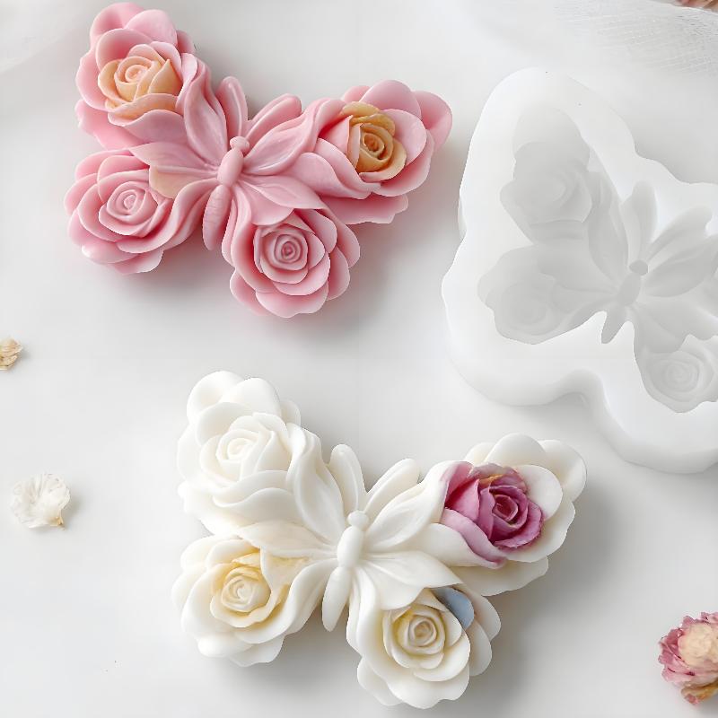 Soap Making Silicone Molds - DIY Gül Kelebek Formu silikon kalıp
